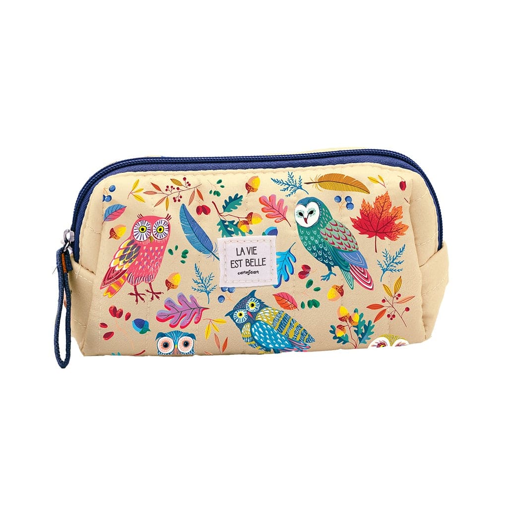 Petite trousse matelassée CHOUETTE LA VIE