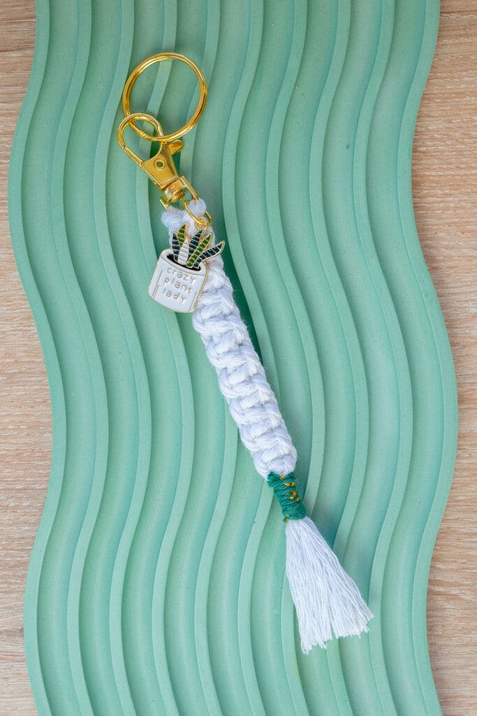 Porte clés NOEUD PLAT BLANC