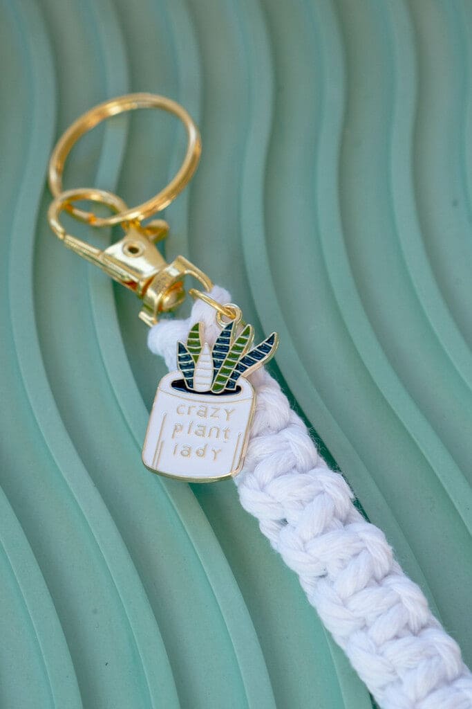 Porte clés NOEUD PLAT BLANC