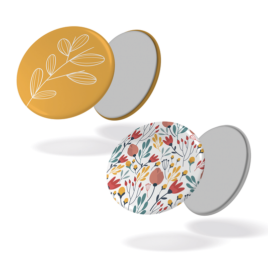 Magnets MOTIF FLEURI et FLEUR FOND JAUNE - Lot