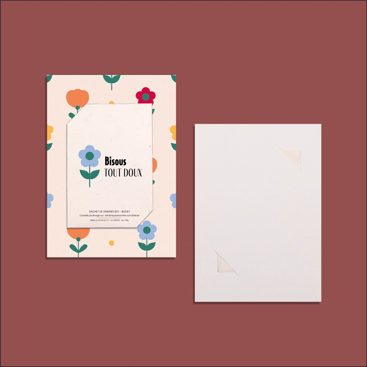 Carte à semer - BISOUS TOUT DOUX