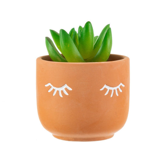 Cache-pot mini EYES TERRACOTTA
