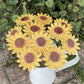 Tournesol en céramique, piquet de plante, tournesol sur tige